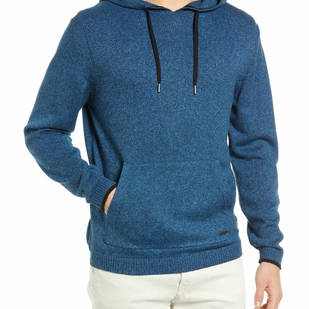 Mens Small RODD & GUNN Men's Kingsley Park Knit Hoodie $148 in Cobalt 005948